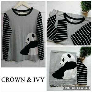 crown & ivy panda sweater